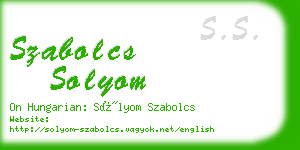 szabolcs solyom business card